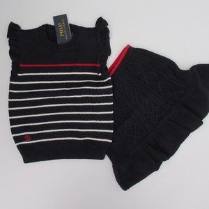 Ralph Lauren Cotton Sweater Cable Knit Skirt Set 12/14